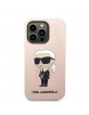 Karl Lagerfeld iPhone 14 Pro Hülle Case Cover Silikon Ikonik Rosa Pink