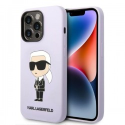 Karl Lagerfeld iPhone 14 Pro Hülle Case Cover Silikon Ikonik Violett