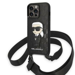 Karl Lagerfeld iPhone 14 Pro Case Cover Monogram Ikonik Strap Black