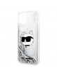 Karl Lagerfeld iPhone 14 Plus Hülle Case Cover Glitter Choupette Kopf Silber