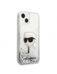 Karl Lagerfeld iPhone 14 Plus Hülle Case Cover Glitter Karl Kopf Silber