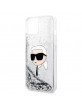 Karl Lagerfeld iPhone 14 Plus Hülle Case Cover Glitter Karl Kopf Silber