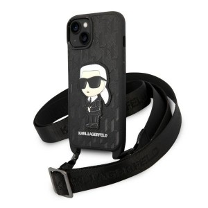 Karl Lagerfeld iPhone 14 Plus Case Cover Monogram Ikonik Strap Black