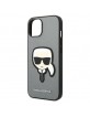 Karl Lagerfeld iPhone 14 Case Cover Saffiano Karl`s Head 3D Silve