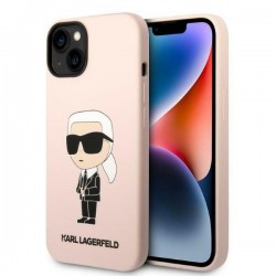 Karl Lagerfeld iPhone 14 Hülle Case Cover Silikon Ikonik Rosa Pink