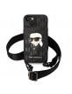 Karl Lagerfeld iPhone 14 Case Cover Monogram Ikonik Strap Black
