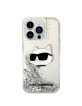 Karl Lagerfeld iPhone 14 Pro Max Case Cover Glitter Choupette Head Silver