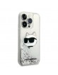 Karl Lagerfeld iPhone 14 Pro Max Hülle Case Cover Glitter Choupette Kopf Silber