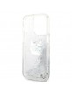Karl Lagerfeld iPhone 14 Pro Max Hülle Case Cover Glitter Choupette Kopf Silber
