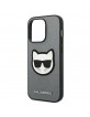 Karl Lagerfeld iPhone 14 Pro Max Hülle Case Cover Saffiano Choupette 3D Silber