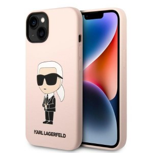 Karl Lagerfeld iPhone 14 Plus Magsafe Case Cover Silicone Ikonik Pink