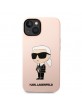 Karl Lagerfeld iPhone 14 Plus Magsafe Case Cover Silicone Ikonik Pink