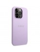Guess iPhone 14 Pro Hülle Case Cover Strap Saffiano Violett