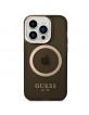 Guess iPhone 14 Pro MagSafe Case Hülle Cover Translucent Schwarz