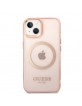 Guess iPhone 14 MagSafe Case Hülle Cover Translucent Rosa