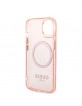 Guess iPhone 14 MagSafe Case Hülle Cover Translucent Rosa