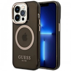 Guess iPhone 14 Pro Max MagSafe Case Hülle Cover Translucent Schwarz