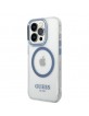 Guess iPhone 14 Pro Max MagSafe Case Hülle Cover Translucent Blau