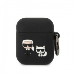 Karl Lagerfeld AirPods 1 / 2 Case Cover Silicone Karl & Choupette Black