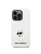 Karl Lagerfeld iPhone 14 Pro Magsafe Hülle Case Silikon Choupette Weiß