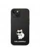 Karl Lagerfeld iPhone 14 Plus Magsafe Hülle Case Silikon Choupette Schwarz