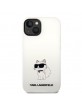 Karl Lagerfeld iPhone 14 Magsafe Hülle Case Cover Silikon Choupette Weiß