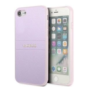 Guess iPhone SE 2022 / 2020 / 8 / 7 Hülle Case Cover Saffiano Strap Violett