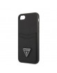 Guess iPhone SE 2022 / 2020 / 8 / 7 Case Saffiano Triangle Card Slot Black
