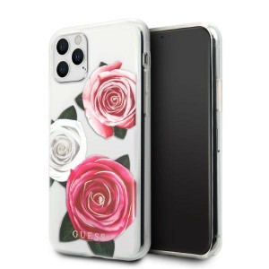 Guess iPhone 11 Pro Hülle Case Cover Flower Desire Transparent