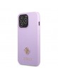 Guess iPhone 13 Pro Case Cover Saffiano Small Metal Logo Purple