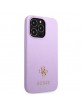 Guess iPhone 13 Pro Hülle Case Cover Saffiano Small Metal Logo Violett