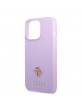 Guess iPhone 13 Pro Case Cover Saffiano Small Metal Logo Purple