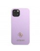 Guess iPhone 13 Hülle Case Cover Saffiano Small Metal Logo Violett