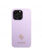 Guess iPhone 13 Pro Max Hülle Case Cover Saffiano Small Metal Logo Violett