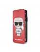 Karl Lagerfeld iPhone XS / X Tasche / Book Case Space Cosmonaut Rot