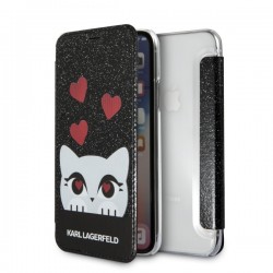 Karl Lagerfeld iPhone XS / X Book Case Valentine Black