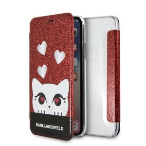 Karl Lagerfeld iPhone XS / X Book Case Valentine Red