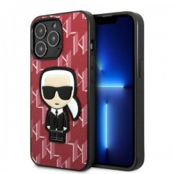 Karl Lagerfeld iPhone 13 Pro Hülle Case Cover Monogram Ikonik Patch Rot