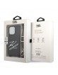 Karl Lagerfeld iPhone 13 Pro Case Saffiano Metal Autograph 3D Card Slot Black