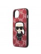 Karl Lagerfeld iPhone 13 mini Hülle Case Cover Monogram Ikonik Patch Rot