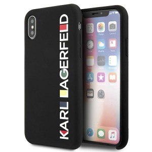 Karl Lagerfeld iPhone XS / X Hülle Case Cover Silikon Glossy Bauhaus Schwarz