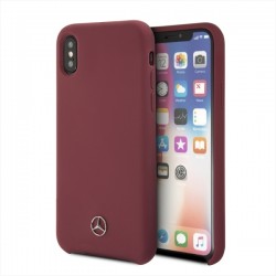Mercedes iPhone XS / X Hülle Case Cover Silicone Line Rot