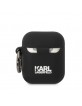 Karl Lagerfeld AirPods 1 / 2 Case Cover Silicone Choupette Head 3D Black