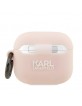 Karl Lagerfeld AirPods 3 Case Cover Silicone Choupette Head 3D Pink