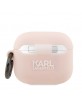 Karl Lagerfeld AirPods 3 Hülle Case Cover Silikon Karl Head 3D Rosa Pink