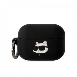 Karl Lagerfeld AirPods Pro 2 Case Cover Silicone Choupette Head 3D Black