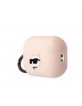 Karl Lagerfeld AirPods Pro 2 Hülle Case Cover Silikon Choupette Head 3D Rosa Pink