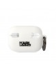 Karl Lagerfeld AirPods Pro 2 Hülle Case Cover Silikon Karl Head 3D Weiß