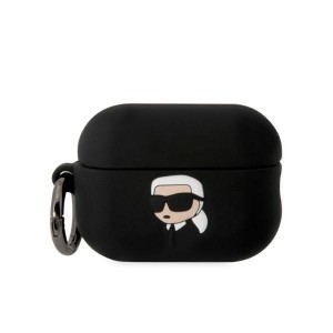 Karl Lagerfeld AirPods Pro 2 Case Cover Silicone Karl Head 3D Black