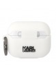 Karl Lagerfeld AirPods Pro Case Cover Silicone Choupette Head 3D White